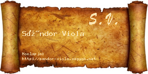 Sándor Viola névjegykártya